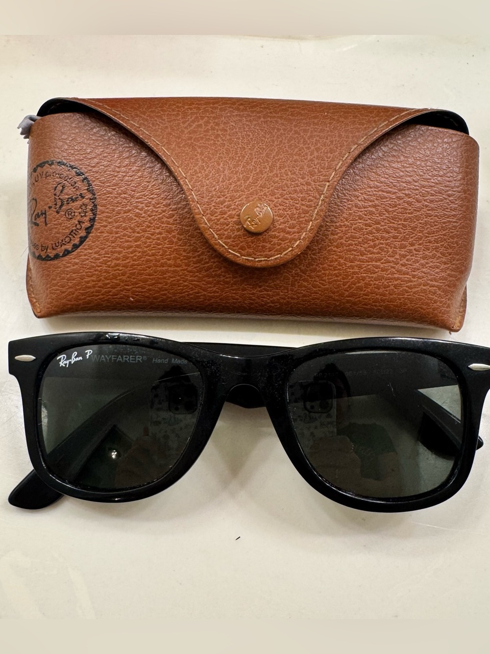 Ray-Ban Women’s Black Sunglasses with Brown Leather Case